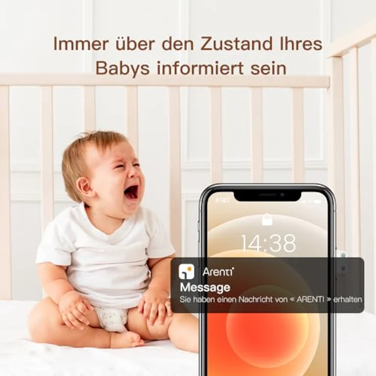 ARENTI Baby Monitor: 1080P Kamera, 5’’ Screen, Nachtsicht, PTZ, EIN-Touch-Anruf, VOX, Gefahrenzonen, Bewegungserkennung, Musik - Ideal für Babypflege – Bild 3