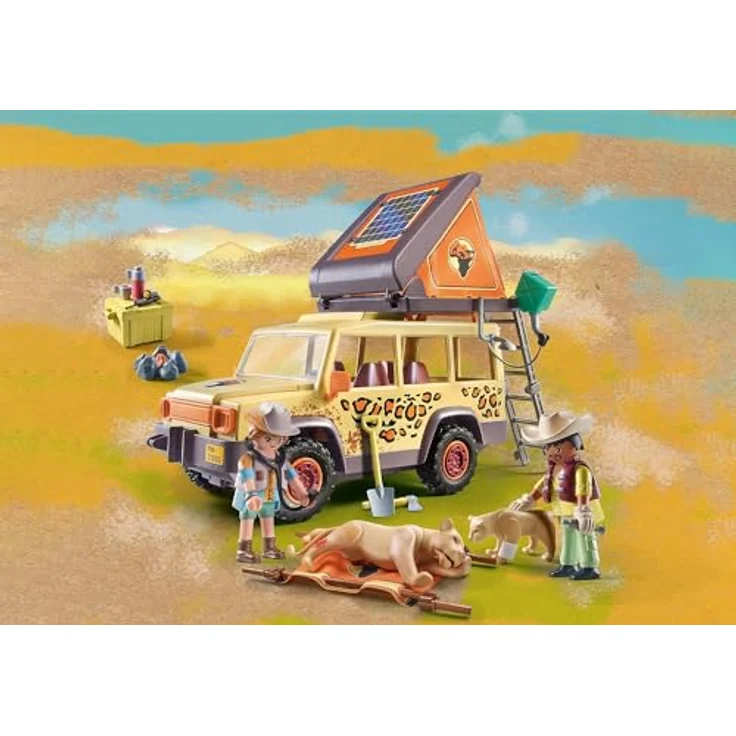 Playmobil® Mit dem Geländewagen bei den Löwen (71293), Wiltopia Konstruktions-Spielset, (98 St), teilweise aus recyceltem Material, Made in Germany – Bild 3