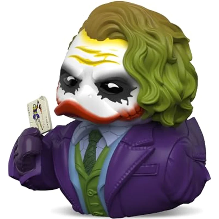 TUBBZ Erstausgabe: Batman Der Dunkle Ritter - Der Joker Cosplaying-Gummiente Vinylfigur, 9 cm, inklusive stapelbarer Badewannen-Vitrine mit Batman-Logo – Bild 1