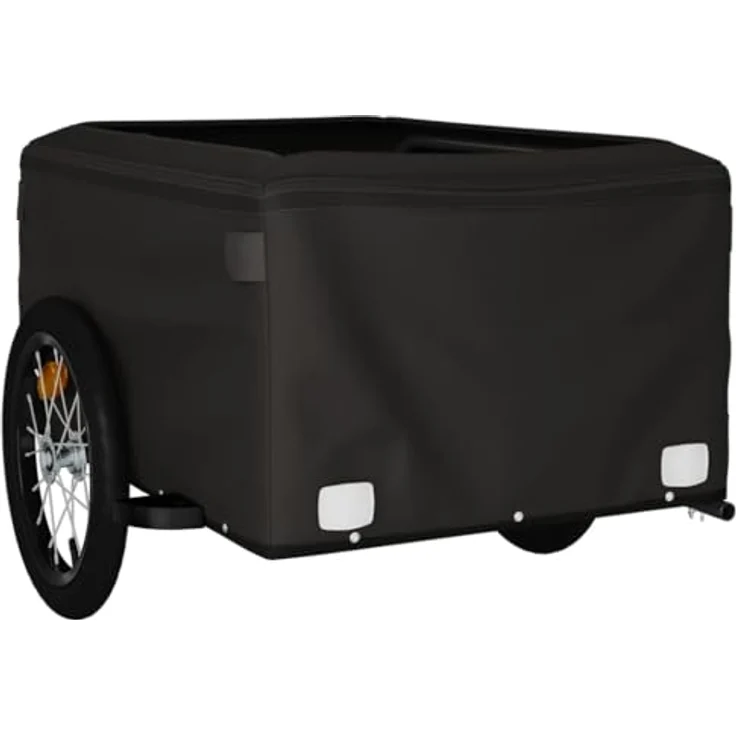 vidaXL Fahrradlastenanhänger Schwarz und Gelb 45 kg Eisen, Robustes Material, Cleveres Design – Bild 6