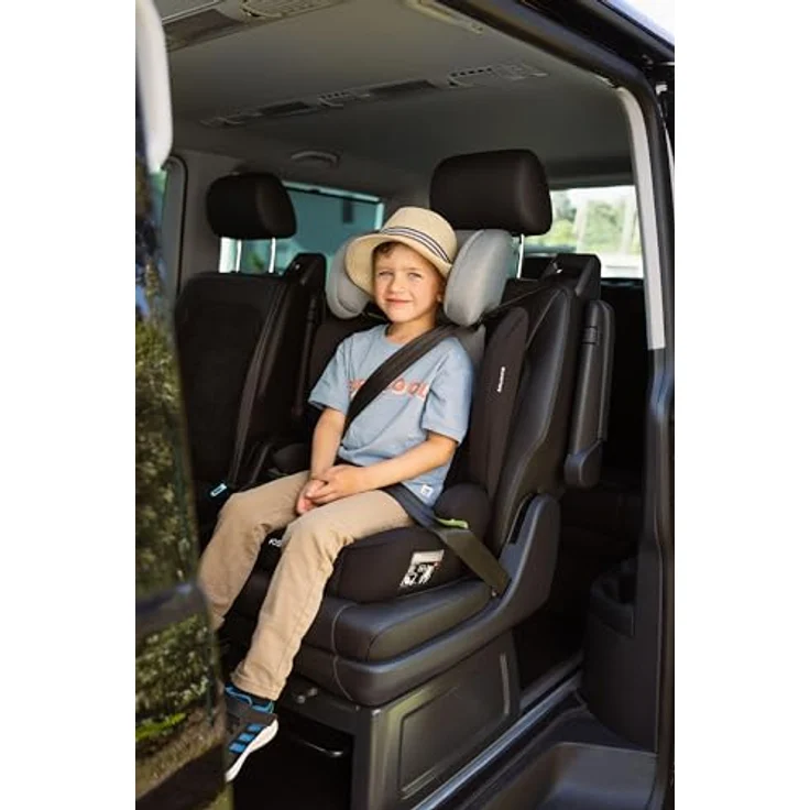 Osann Kindersitz Musca i-Size (ab 3 Jahre - 12 Jahre, 100 cm - 150 cm) - Black, 14-fach höhenverstellbare Kopfstütze und Memoryschaum im Seitenaufprallschutz – Bild 8