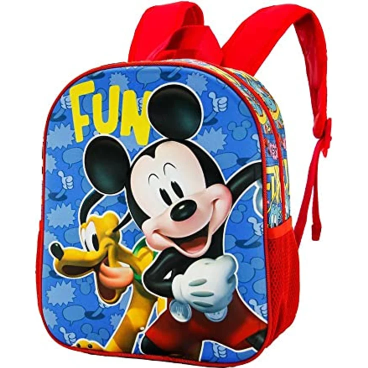 Disney Micky Maus Fun-Basic Rucksack, Mehrfarbig mit gepolsterten Schultergurten – Bild 1