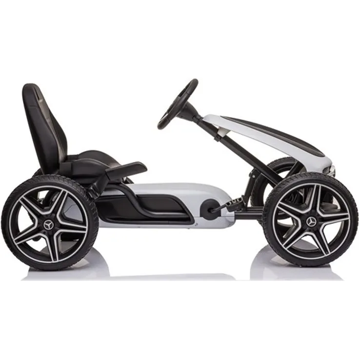 Mercedes Lizenziert Benz Go-Kart, Kinderfahrzeug mit verstellbarem Sportsitz und Handbremse, geeignet für 3-8 Jahre