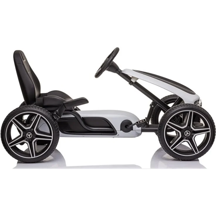 Mercedes Lizenziert Benz Go-Kart, Kinderfahrzeug mit verstellbarem Sportsitz und Handbremse, geeignet für 3-8 Jahre