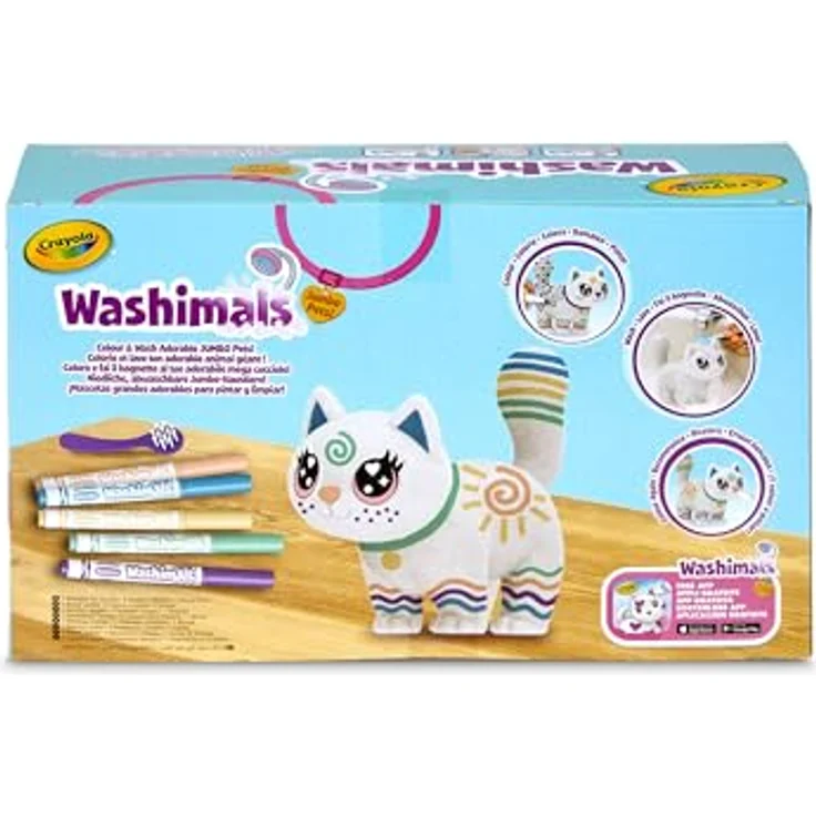 Crayola Jumbo Kuschelkatze Scribble Scrubbie Jenny, waschbares Kuscheltier mit kreativen Malmöglichkeiten – Bild 3