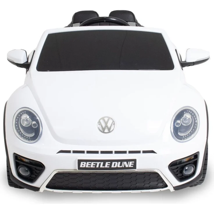 Volkswagen Kinder Elektroauto Beetle XL 12V - 1 bis 6 Jahre - mit Fernbedienung - Weiß - MP3-Player, Bluetooth, Soft-Start, Ledersitz