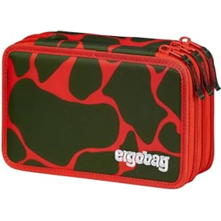 ergobag Maxi Mäppchen Set - 40-teilig, Lyra Bunt- und Filzstifte, Kleingeld Fach, Lineal, Schere FeuerspeiBär - Orange – Bild 1