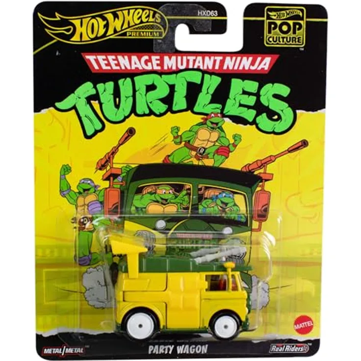 Hot Wheels TMNT Party Wagon Die Cast, Maßstab 1:64, Länge 7cm, Pop Kultur Modell HXF04