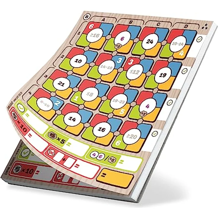 SPIEL DAS! Colour Square Ersatzblock für Roll and Write Familienspiel, 150 Blatt, bunt – Bild 3