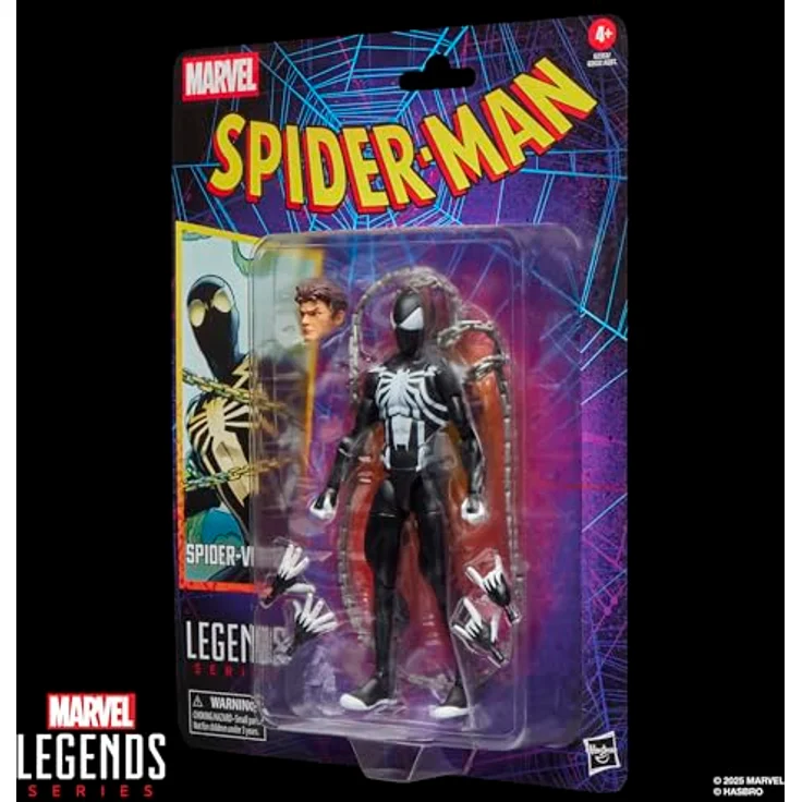 Hasbro Marvel Legends Series Spider-Venom, Retro Spider-Man Comics Action-Figur, 15 cm, mit 6 Accessoires und über 20 Bewegungspunkten – Bild 3
