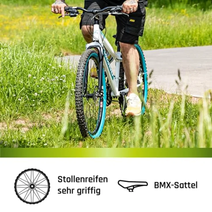 Galano G600 Mountainbike, 18 Gang Kettenschaltung, 26 Zoll Dirtbike für Jugendliche und Erwachsene, schwarz/silbergrau – Bild 6
