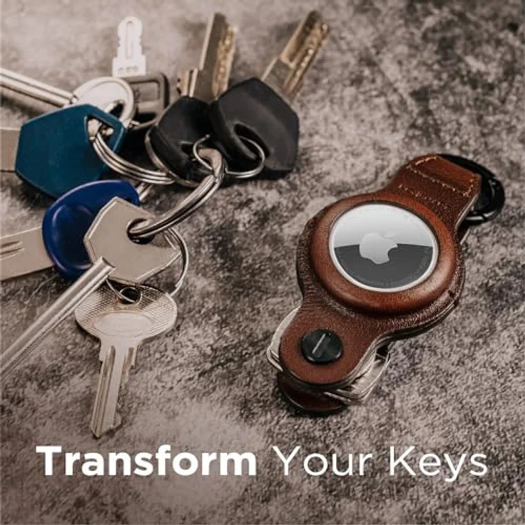 KeySmart Air – Kompakter Schlüssel Organizer für Apple AirTag, Echtes Leder, für bis zu 5 Schlüssel, handlich und robust, ideal für Hosentasche – Bild 3