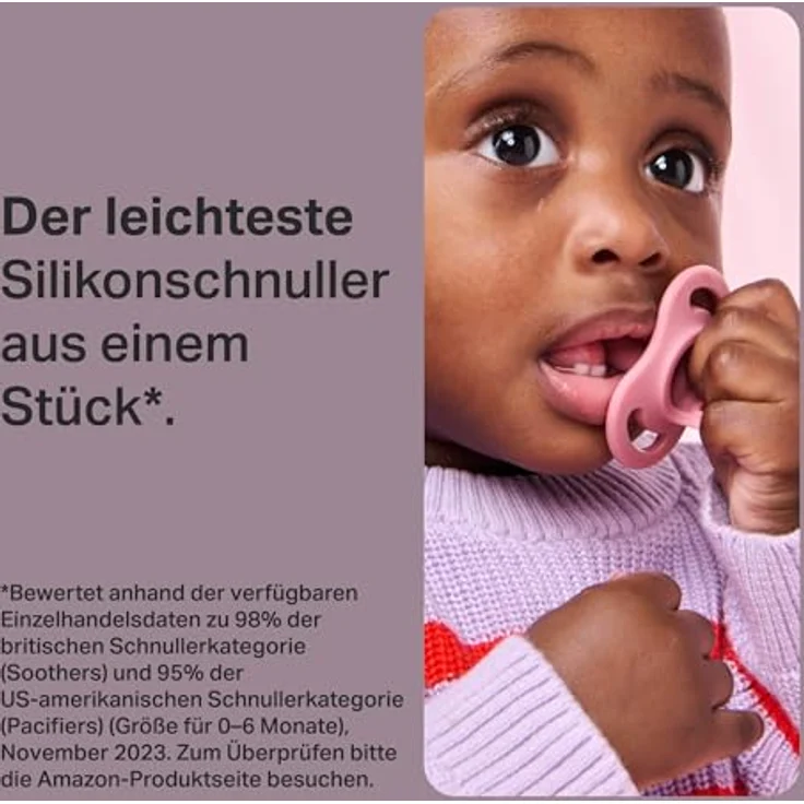 Tommee Tippee Ultraleichter StayPut Schnuller, 4er-Pack, 0-6 Monate, einteiliges Silikondesign, kieferorthopädisch, bequeme Passform – Bild 4