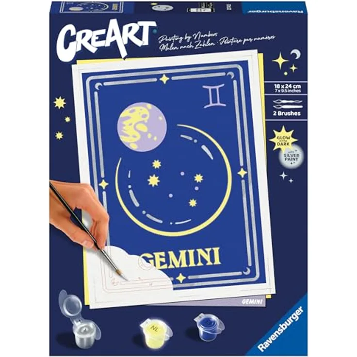 Ravensburger CreArt - Malen nach Zahlen 23742 - Sternzeichen Zwillinge - Malen nach Zahlen Erwachsene - ab 14 Jahren