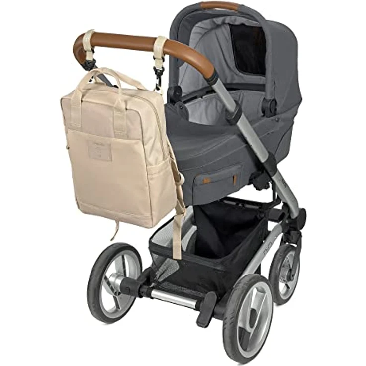 LÄSSIG Vividal Backpack humus Wickelrucksack, Kinderwagenbefestigung, Isolierter Flaschenhalter – Bild 5