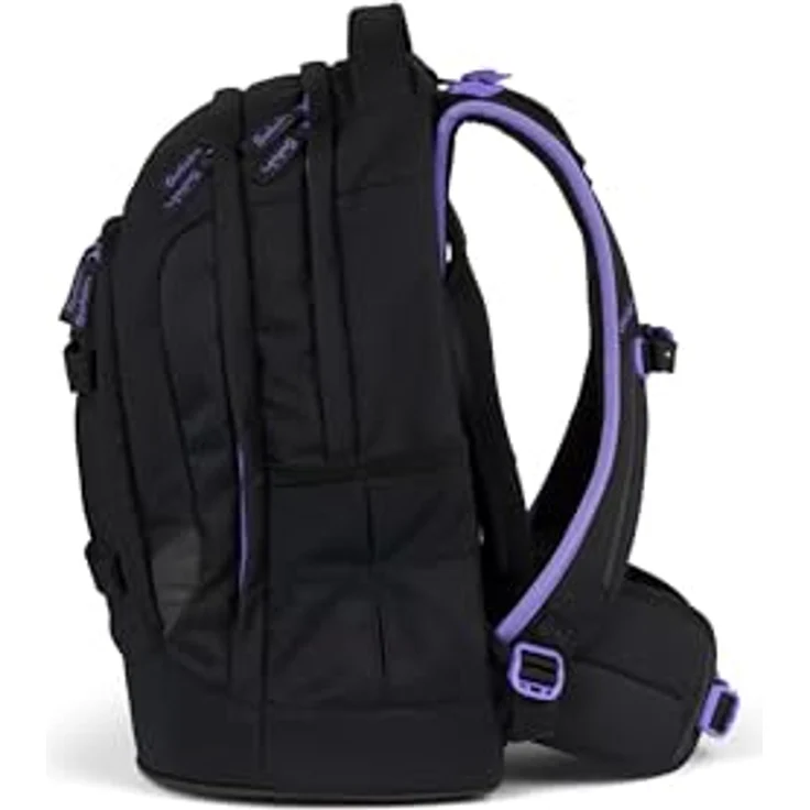Satch Schulrucksack Pack, aus 100% recycelten PET-Flaschen, mit Organizer und verstellbarem Tragesystem, schwarz – Bild 3