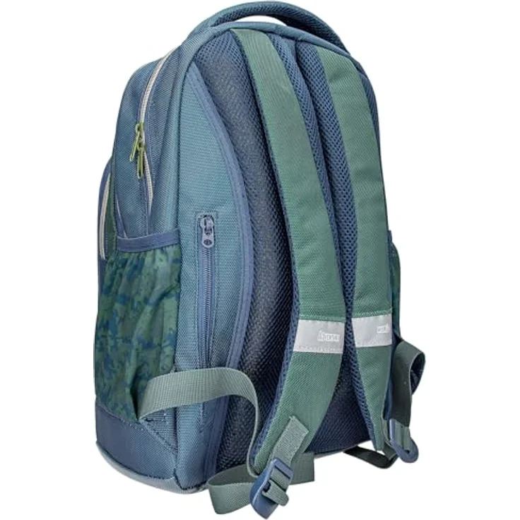 Depesche Adventure World 13978, Schulrucksack in Dunkelblau und Grün mit schlangenmotiv, 2 Fächern und verstellbaren Trägern – Bild 2