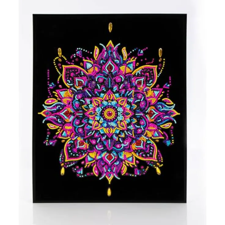 Diamond Dotz Kreativset Neon Mandala, Diamond Painting mit 13-Facettenschliff und hochwertigen Strasssteinen