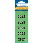 HERMA 1684 Jahreszahlen Aufkleber 2024 für Ordner (60 x 26 mm, Papier, matt, blickdicht) selbstklebend, permanent haftende Textetiketten, 100 Etiketten, grün