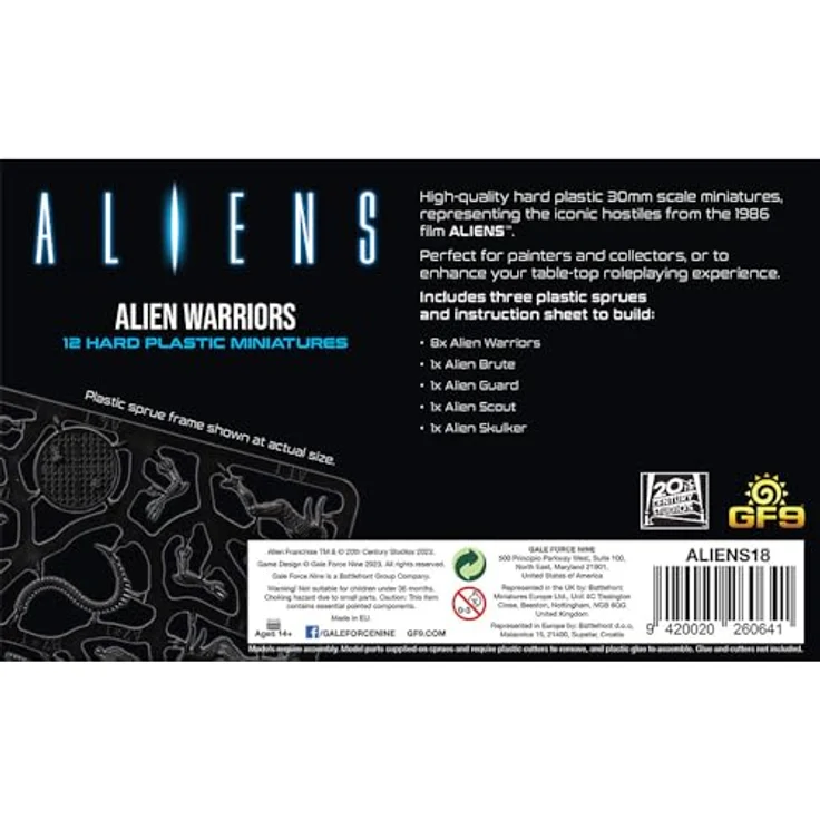 Gale Force Nine Alien Warriors (2023), Small, Schwarz - Brettspielzubehör – Bild 3