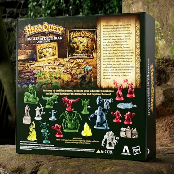 Avalon Hill HeroQuest Jungles of Delthrak Quest Pack, Rollenspiele, ab 14 Jahren, für 2 bis 5 Spieler (Englisch) - 16 spannende Quests, 29 detaillierte Miniaturen, innovative choose-your-own-adventure Mechanik – Bild 2