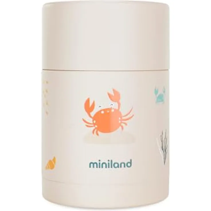 Miniland Food Thermy Crabsy, 600 ml Babynahrungsbehälter mit doppelten Stahlwänden, BPA-frei, ideal für warme und kalte Speisen