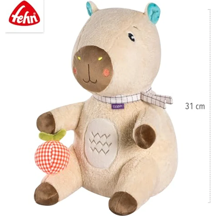 Fehn Capybara Kuscheltier XL, Plüschtier für Babys ab 0 Monaten, Sicherheitsgeprüft, mehrfarbig – Bild 5