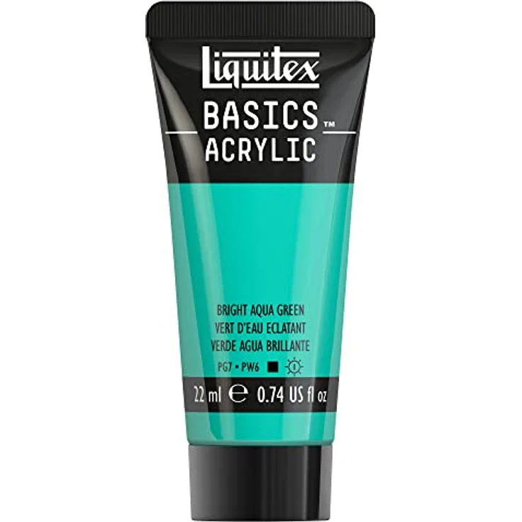 Liquitex Basics Acrylfarbe Aquagrün Leuchtend, 22 ml Tube, lichtecht, mittlere Viskosität, seidenglänzend, monopigmentiert, Archivqualität – Bild 1
