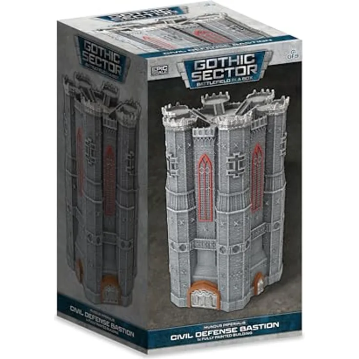 Gale Force Nine - BIAB - Mundus Imperialis - Zivilverteidigungsbastion, vorlackiertes Sci-Fi Gelände für 6-10 mm Spiele, Gothic-Sektor