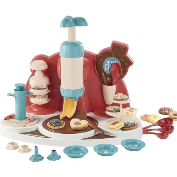 Smoby Chef Keks-Fabrik, Keksmaschine mit Zubehör & Backbuch zur Keksherstellung und -dekoration, für Kinder ab 5 Jahren