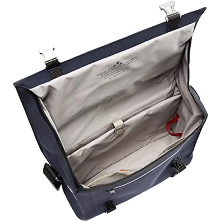 Vaude Bayreuth M, Gepäckträgertasche (12 l) aus 100 % recyceltem Polyester, wasserdicht, mit Laptopfach und Schulterträger, klimaneutral produziert – Bild 4