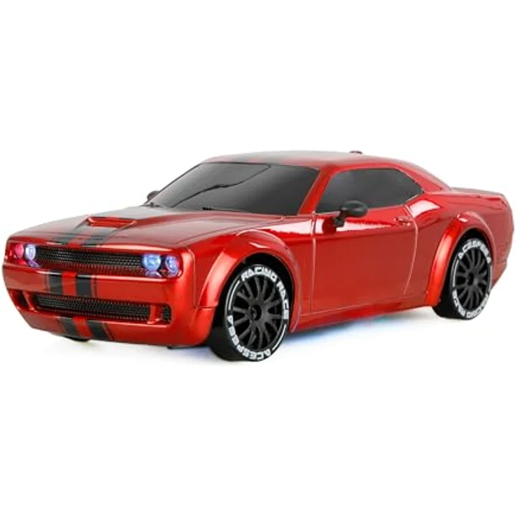 Amewi Drift Muscle Car 1:20 RTR, proportionale Steuerung mit Gyro, 4WD, rot, LED Unterbodenbeleuchtung mit 3 Farben und 7 Modi – Bild 1