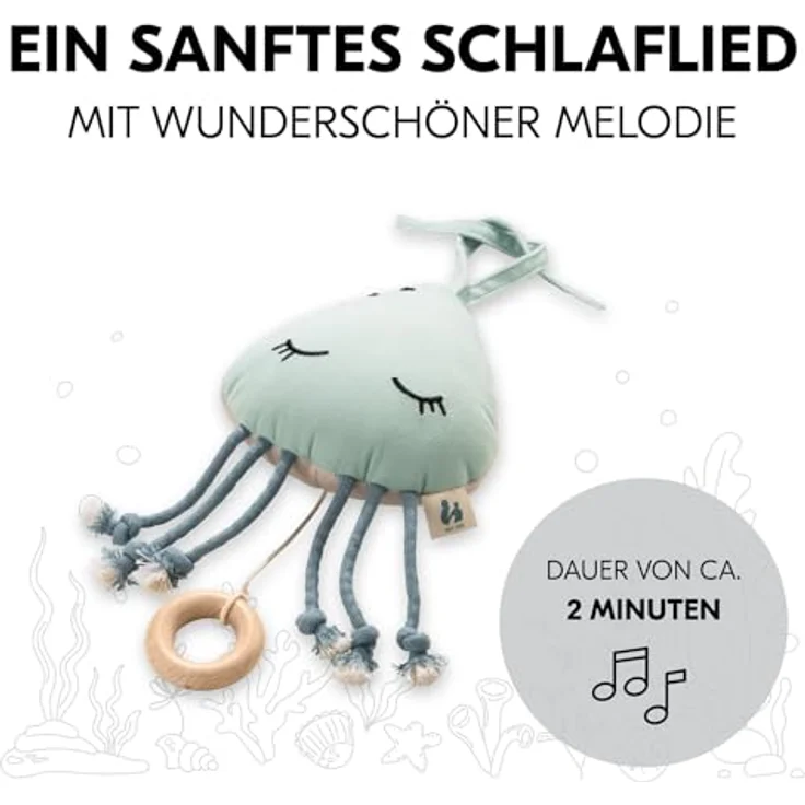 Hauck Spieluhr Cuddle N Sleep, Jellyfish Spieluhr mit mechanischem Spielwerk und waschbarer Funktion – Bild 5