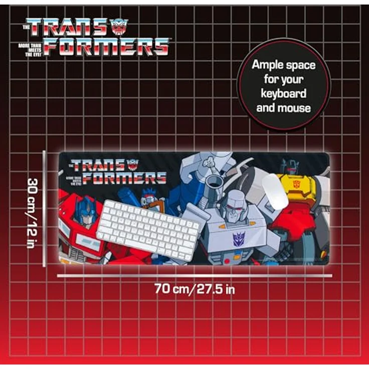 BlueSkyStudios Transformers Schreibtischunterlage, 70 x 30 cm, rutschfest, aus hochwertigem Kunststoff – Bild 3