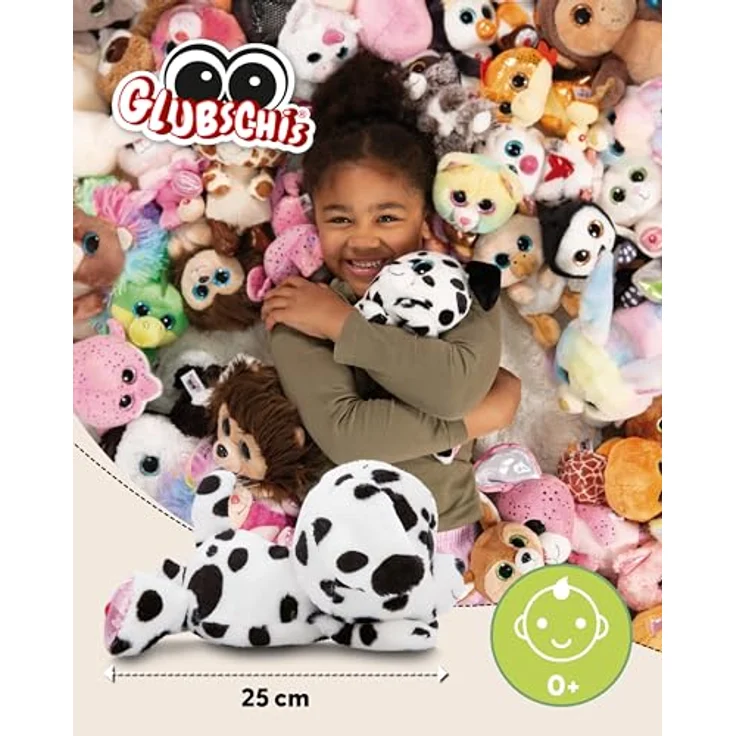 Nici Kuscheltier Glubschis, Dalmatiner Dottino, 25 cm, liegend, kuschelweiches Plüschfell – Bild 2