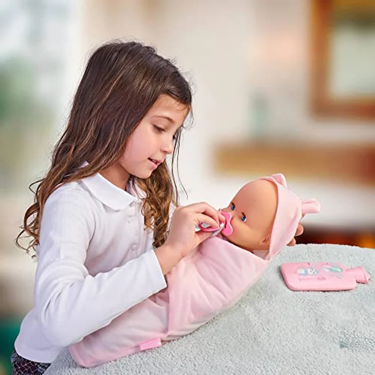 Nenuco - Ist Mein Baby gut zugedeckt?, Babypuppe Weichkörper, die krank Wird, zugedeckt Wird, zittert und Fieber hat, mit Schnuller und Babyschühchen als Pflegezubehör, Famosa (700017360) – Bild 12