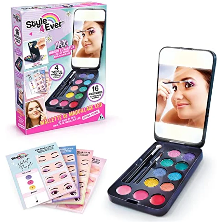 Canal Toys OFG 260 Kompakter LED-Make-up-Koffer, Mehrfarbig mit beleuchtetem Spiegel und Tutorials – Bild 1
