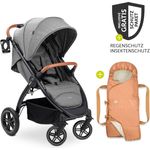 Hauck Buggy UpTown Black mit 3-in-1 Babynest Carry N Play, XXL Zubehörpaket Melange Grey und Gratis Mobilitätsgarantie