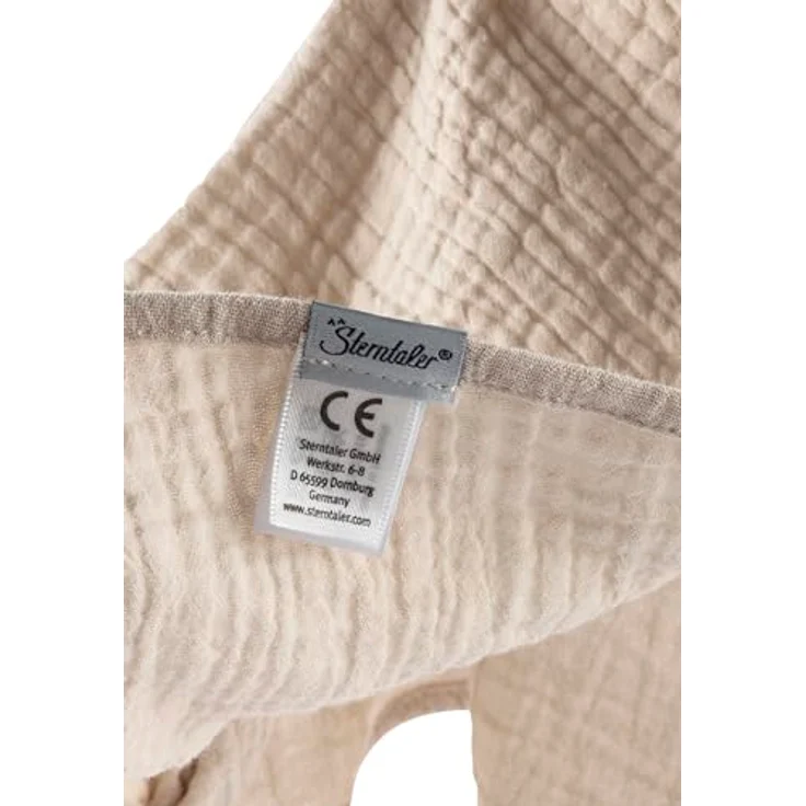 Sterntaler® Schmusetuch Mond, Baby Kuscheltuch aus hautsympathischem Musselin, flauschiger Mond, Knotendetails – Bild 5