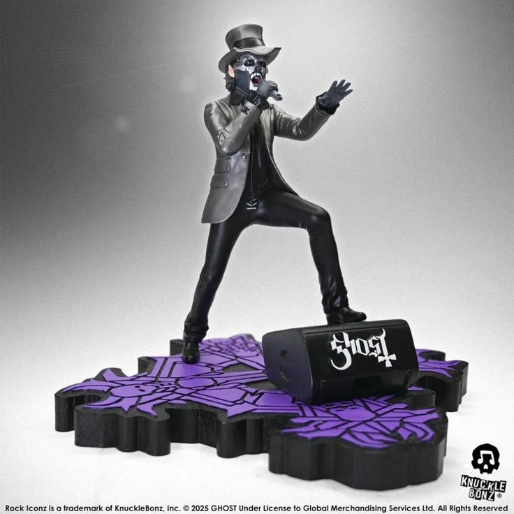Knucklebonz Ghost Rock Iconz Statue Papa V Perpetua Top Hat, 22 cm, handbemalt und limitiert auf 3000 Stück