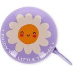 LEGAMI Fahrradklingel – Bike Bell, Fahrradhupe für Kinder, Daisy-Motiv, Violett, robust