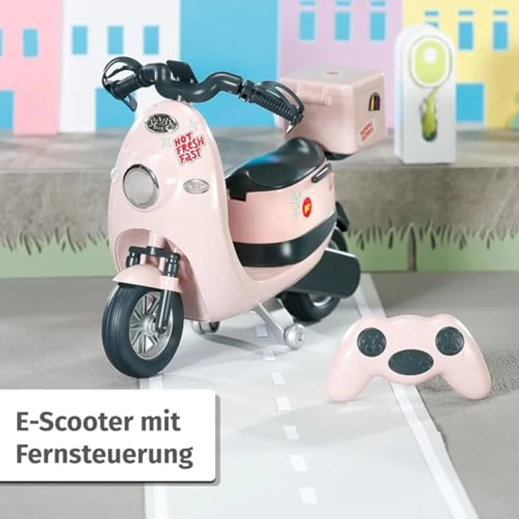 BABY born E-Scooter, Ferngesteuerter Roller mit Ladestation, für 43cm Puppen, inkl. Sticker und Transportbox, 835906 Zapf Creation – Bild 2