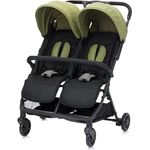Fillikid Geschwister- & Zwillingskinderwagen Twin, 10,2 kg, Liegeposition, 78 cm breit, Schwarz Grün, inkl. Gratis Mobilitätsgarantie