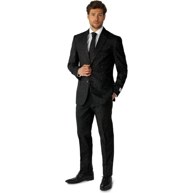 Opposuits Anzug Glitter Party Kostüm Anzug - Sakko Schwarz mit Glitzerschicht, Slim Fit, für Silvester – Bild 1