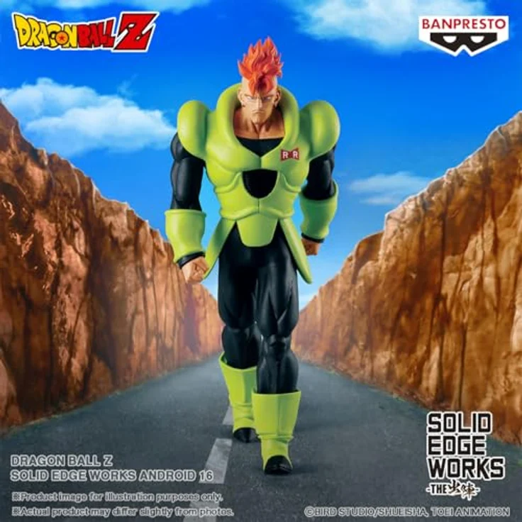 Banpresto Figur Android 16 Dragon Ball Z, Sammelfigur aus PVC, 20 cm, mit Basisständer, lizenziertes Produkt – Bild 2