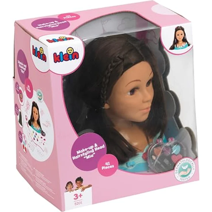 Theo Klein Frisier- & Schminkkopf Princess Coralie, braun, mit Kinder-Kosmetik und Haarstyling-Zubehör in herzförmiger Box – Bild 7