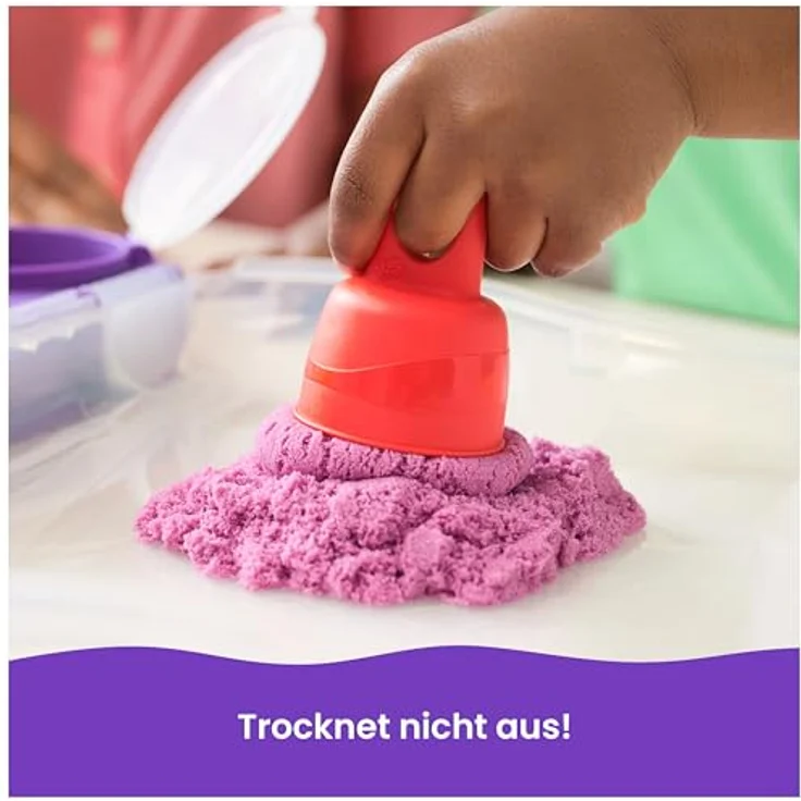 Spin Master Kinetic Sand Farbspiel Koffer, 1 kg, kreativer Bastelsand für haptisches Spielen – Bild 4