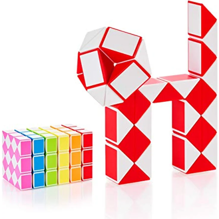 CUBIDI® Original Magic Snake, 3D-Puzzle mit 36 Blöcken in Rot, Anti-Stress Spielzeug für Kinder und Erwachsene, ideal als Mitgebsel oder kleine Geschenke für Kindergeburtstage – Bild 1