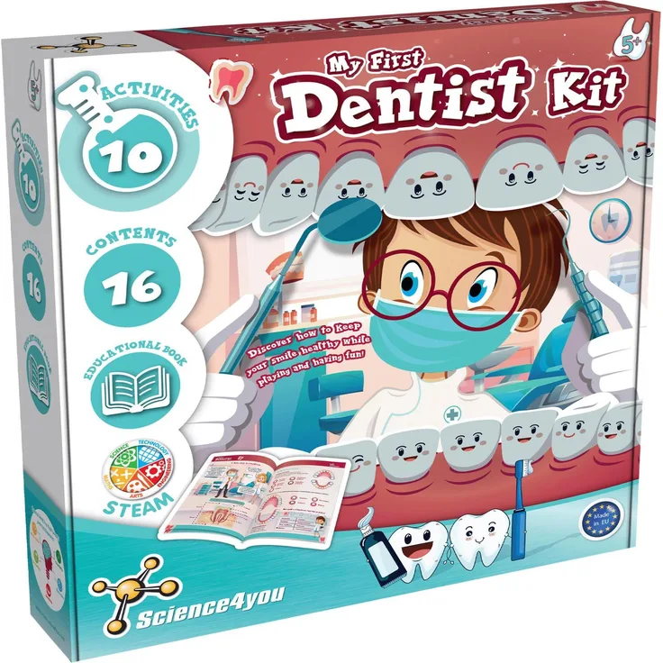 Science4you My First Dentist Kit (40330), kreatives Rollenspiel-Set zur Zahngesundheit für Kinder
