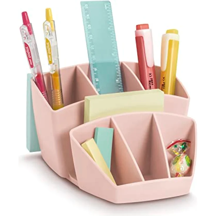 CEP Multiköcher mit 8 Fächern, Mineral Powder Pink, für 40 Bleistifte und 5 Textmarker, stoßfest, Maße 143 x 158 x 93 mm – Bild 1